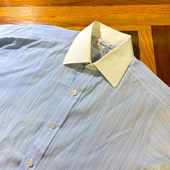 Turnbull & Asser Shirts Turnbull Asser Mens 45 37 Light Blue Stripe
